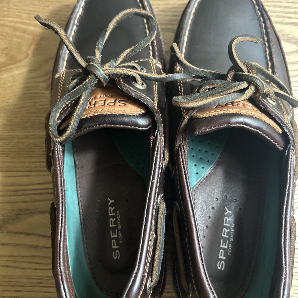 Sperry Men's Top-Sider Mako 2-Eye Leather Boat Shoes #076427 Brown Size 7 M